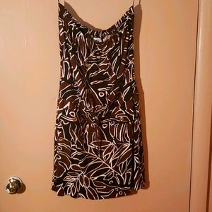 Jungle print strapless dress